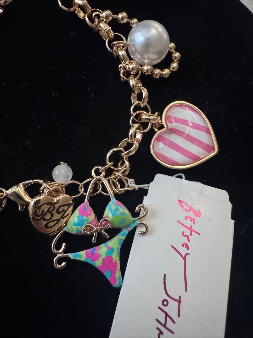 Women Betsey Johnson playful whimsical sparkly summer pool party charms bracelet - Picture 5 of 7